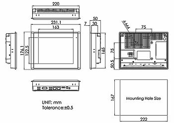 Abmessungen ARCHMI-808B