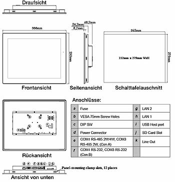 cMT2158X Abmessungen