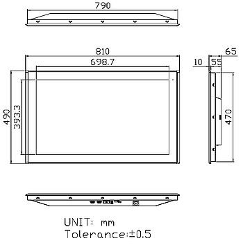 ARCHMI-932AP Abmessungen 01 32 Zoll Panel-PC