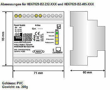 Gateway M-Bus Master / Modbus RTU Slave HD67029