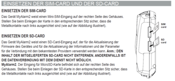 Einsetzen der SIM- und SD-Karte MyAlarm