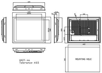 Abmessungen ARCHMI-817B-PRGH
