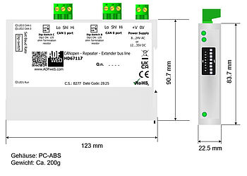 Abmessungen HD67117 Neues Gehäuse Abmessungen HD67117 Neues Gehäuse