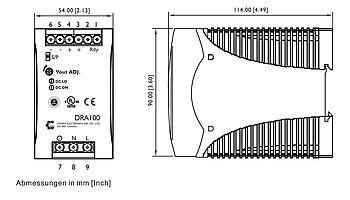 Netzgerät DRA100-24 Abmessungen