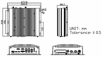 Abmessungen Box-PC ACS-2330