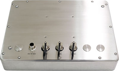 Panel-PC 10 Zoll Rückseite Edelstahlgehäuse mit M12-Anschlüssen ViTAM-810R
